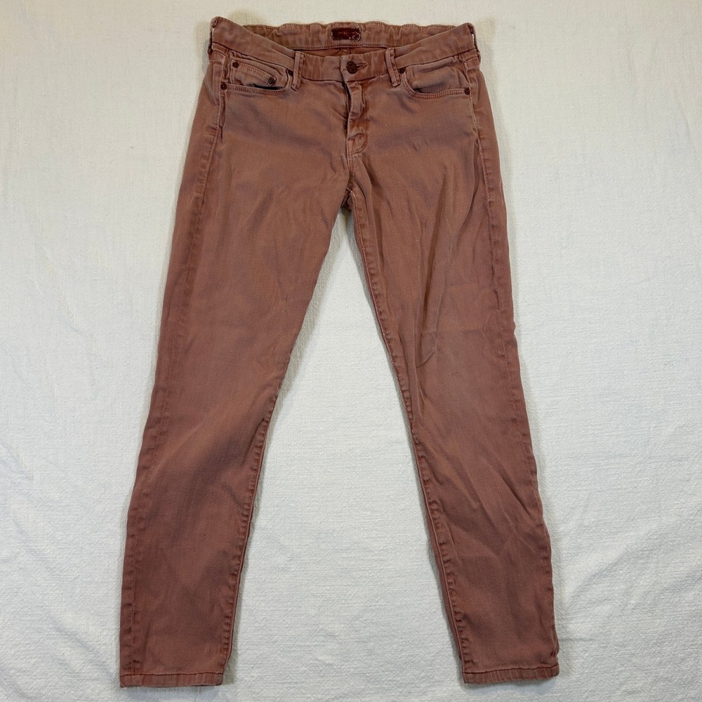 Mother Denim Women 28 The Looker Skinny Jeans Dusty Rose Mauve Pink Lyocell